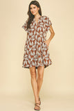 PINCH Adeline Embroidered Leaf Cap Sleeve Mini Dress