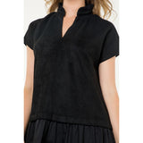 Anastasia Suede Short Sleeve THML Dress