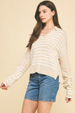 Erin Striped Drop Shoulder Knit PINCH Sweater