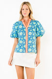 THML Alessandra Puff Sleeve Floral Top