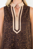 Edith Sleeveless Leopard Suede THML Dress