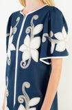 THML Leilani Short Sleeve Floral Embroidery Detail Dress