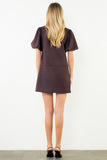 THML Hope Puff Sleeve Short Solid Dress