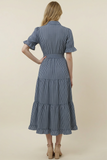 PINCH Joia Striped Tiered Midi Dress