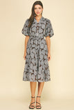PINCH Sharon Floral Button Down Tiered Midi Dress