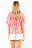 THML Tori Puff Sleeve Flower Print Top