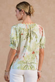 Kresta Printed Split Neck Current Air Blouse