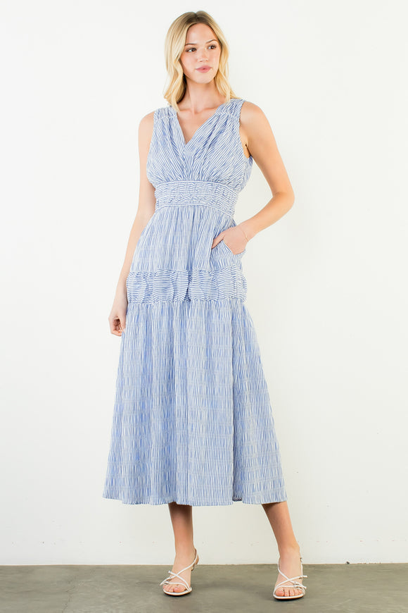 sachin and babi light blue dress (THML) The Chelsea Embroidered Denim Dress-Blue main image 1