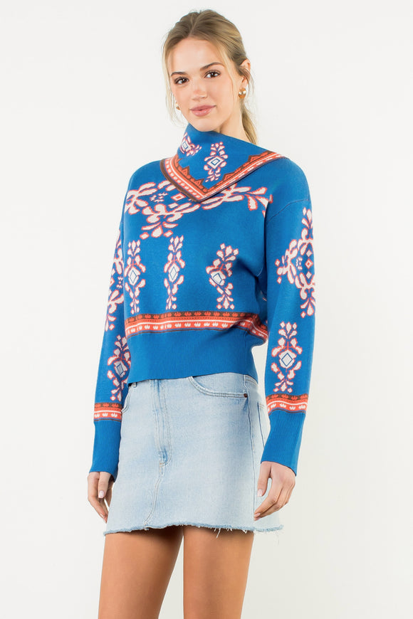 Yanya Long Sleeve Print THML Sweater
