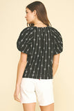 Isabella Embroidered Detail Blouse Pinch Top