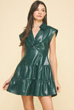 Diane Faux Leather Twist Mini PINCH Dress