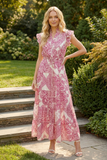 PINCH Abby Paisley Print Tiered Maxi Dress