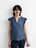 Lillian Flutter Sleeve Current Air Blouse