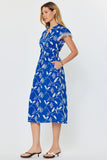 Gabriella Floral Embroidered Ruffled Midi Current Air Dress