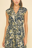 PINCH Nina Paisley Print Tiered Maxi Dress