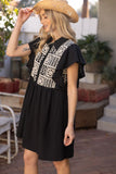 Naomi Cotton Lace Ruffle Sleeve Shirt VOY Dress