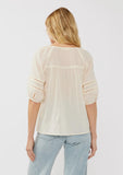 Lovestitch Kinsley Short Puff Sleeve Button Down Top