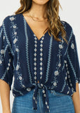 Lovestitch Frankie Front Tie Wide Sleeve Top