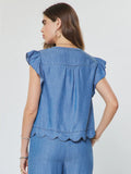 Lillian Flutter Sleeve Current Air Blouse