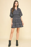 Toni Floral Balloon Sleeve Mini PINCH Dress