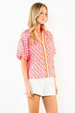 THML Tori Puff Sleeve Flower Print Top