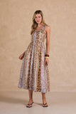 Sally Printed Sweetheart Neck Ruffled Midi Current Air Dress