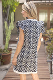 Heidi Navy Embroidered Tie VOY Dress