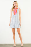 THML Alexis Sleeveless Striped Pattern V Neck Dress