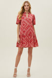 PINCH Leia Bandana Print Mini Dress