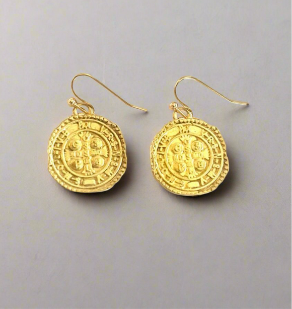 Aria Gold Coin Dangle Earrings