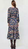 Kylie Long Sleeve Elastic Waist Tiered Current Air Dress