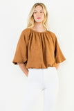THML Raelynn Suede Cinched Top