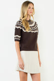 THML Soloane Short Sleeve Pattern Sweater Top