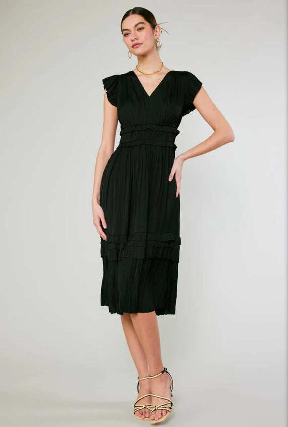 Jackie Pleated Midi Current Air Dress