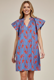 PINCH Josephine Leaf Print Mini Tunic Dress
