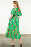 Clarissa Floral Puff Sleeve Maxi THML Dress