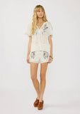 Lovestitch Lilly Floral Embroidered Button Down Top