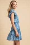 PINCH Eloise Geometric Ruffle Mini Dress