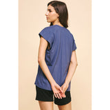 Jana Cap Sleeves V-Neck Pinch Top