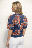 Angelina Contrast Band Detailed Floral Embroidery VOY Top