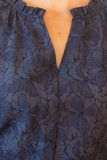 Bitsy Embroidered Raglan Sleeve Floral Textured VOY Top