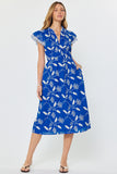 Gabriella Floral Embroidered Ruffled Midi Current Air Dress