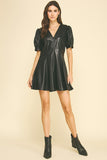 PINCH Adele Leather V Neck Mini Dress