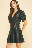 PINCH Adele Leather V Neck Mini Dress