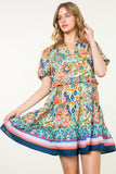 Fiori Puff Sleeve Floral THML Dress