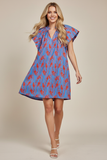 PINCH Josephine Leaf Print Mini Tunic Dress