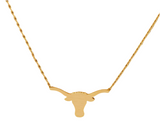 Karen Matte Gold Longhorn Necklace