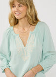Lovestitch Harper Embroidered and Lace Trim Top