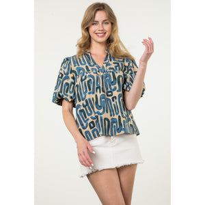 Molly Puff Sleeve Patten THML Top