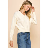 Ronan V Neck Flower Embroidered PINCH Sweater